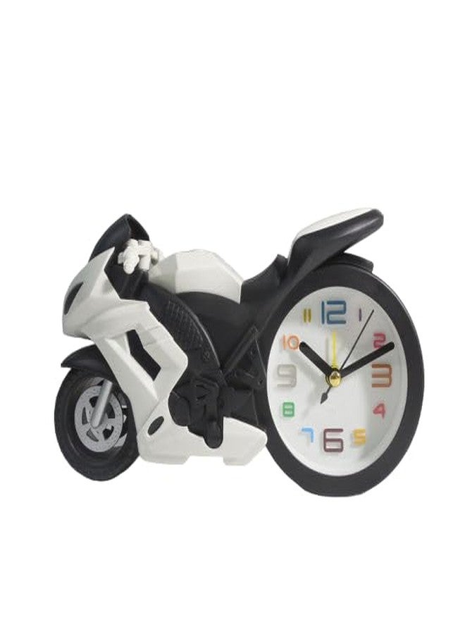 NXZ Bike Shap Table Desk Alarm Clock for Home and Drawing Room (White) - Image 1